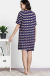 Zivame 2 Mile Fashion Knit Cotton Oversized Knee Length Loungewear Dress- Medieval Blue — thumbnail 5